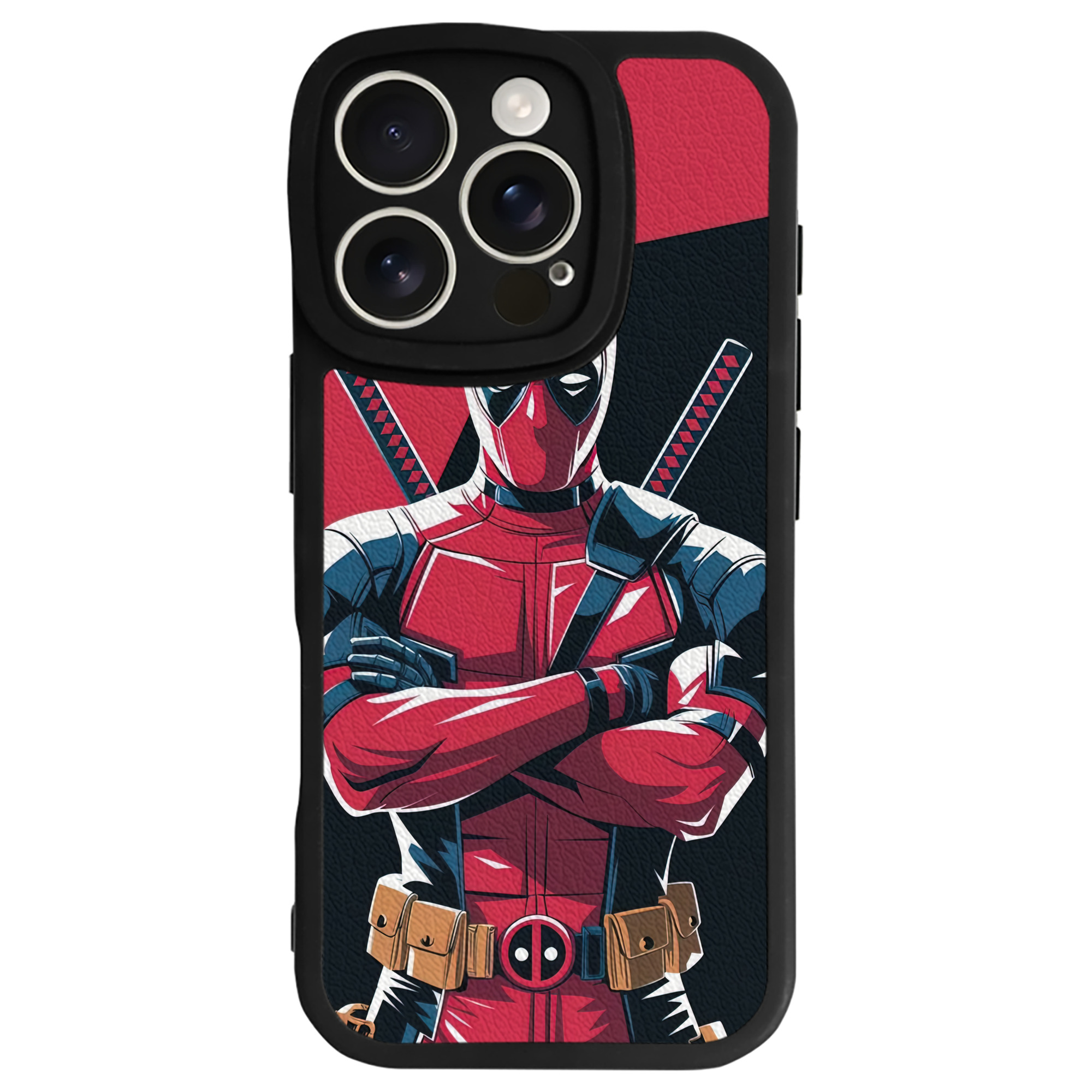 （画像用） Deadpool デッドプール 【iPhone 16シリーズ対応】シリコンスマホケース（レザー調） 材質：シリコン